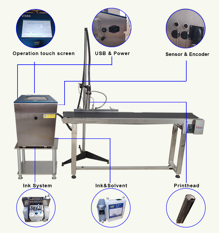 V580 Dot Printing Machine For Manufacture Date And Batch Coding Printing