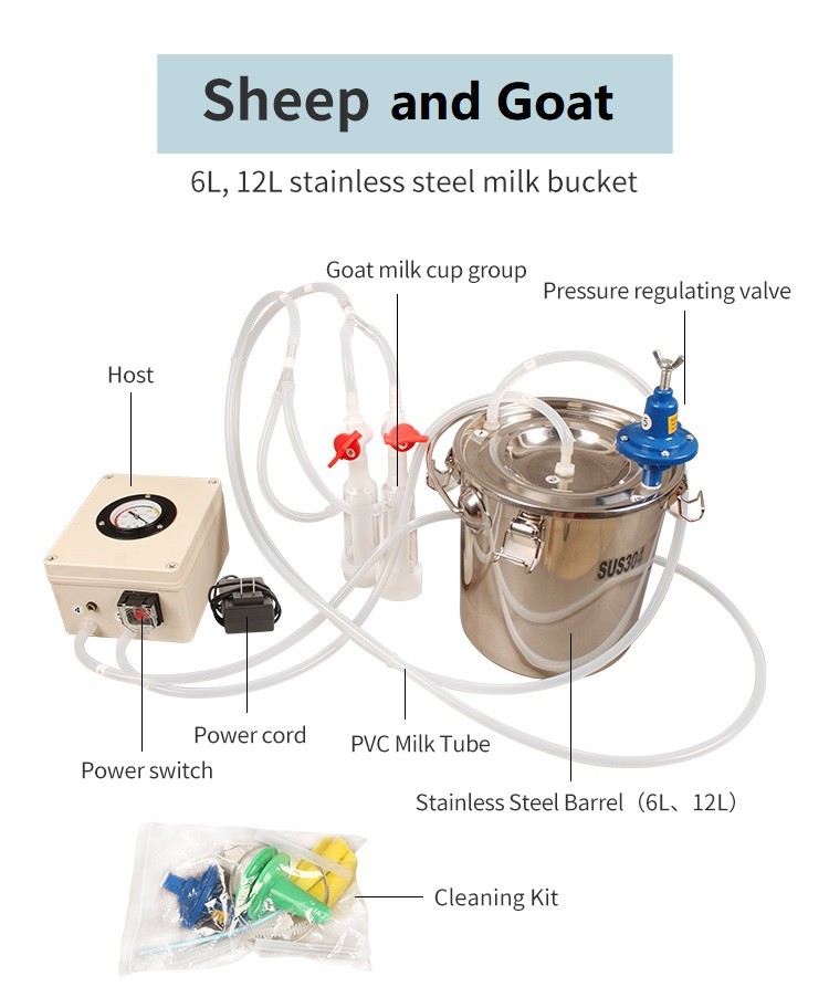 HL-MM-C 12L Goat and Cow Battery Operated Milking Machine for Farm