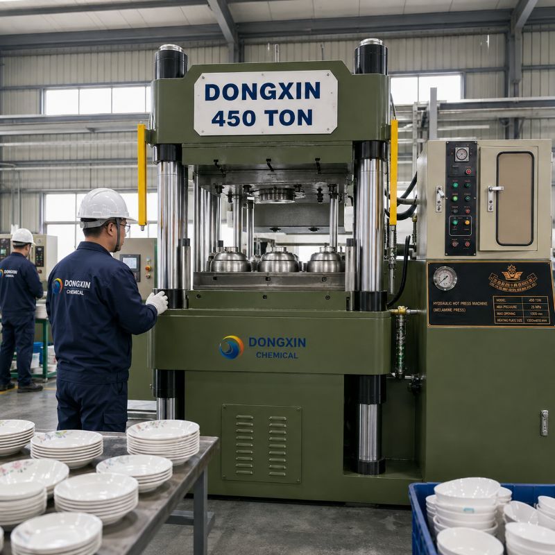 Two Color Hydraulic Melamine Press Machine With PLC For Dinnerware