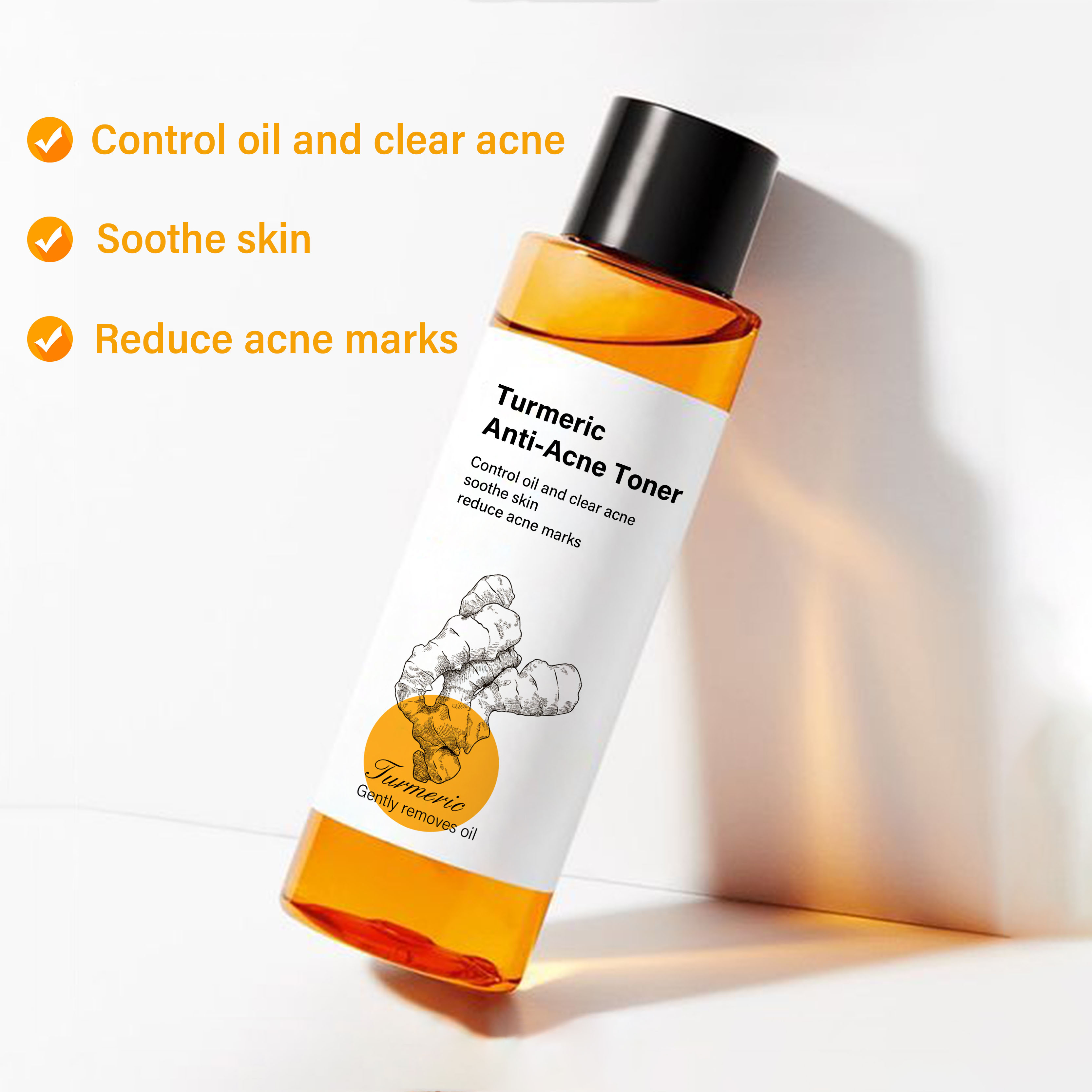OEM Turmeric Anti Acne Marks Fading Toner Hydrating Moisturizing Personal Care Facial Skin Care Rice Toner