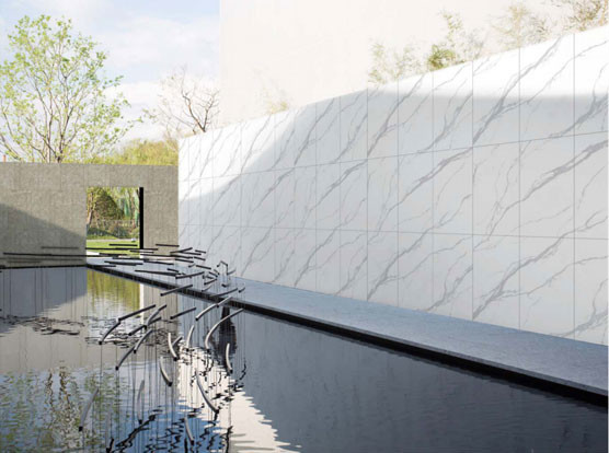 600x1200mm Carrara White Matte Antique Curtain Wall Porcelain Tiles For Project And Hotel