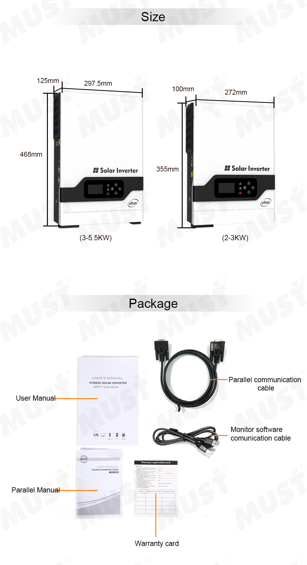 3KVA Pure Sine Wave Inverter MPPT 80A DC48V Home Solar Inverter