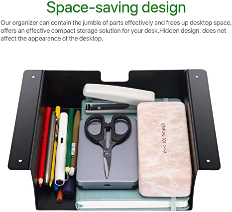 Hidden Storage Space Saving Adhesive Desk Shelf Hanger Hook Holder for Installation