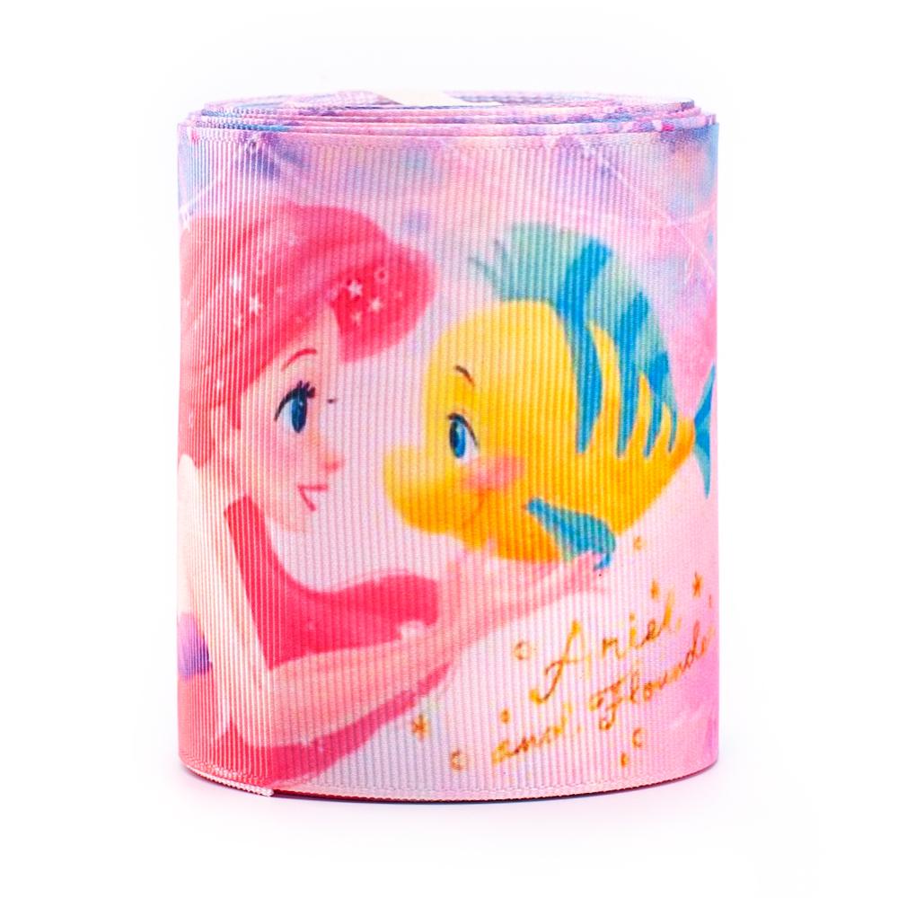 Factory High Quality Fashion Cheap Wholesale fairytale cartoon princess 75mm grosgrain printed ribbon