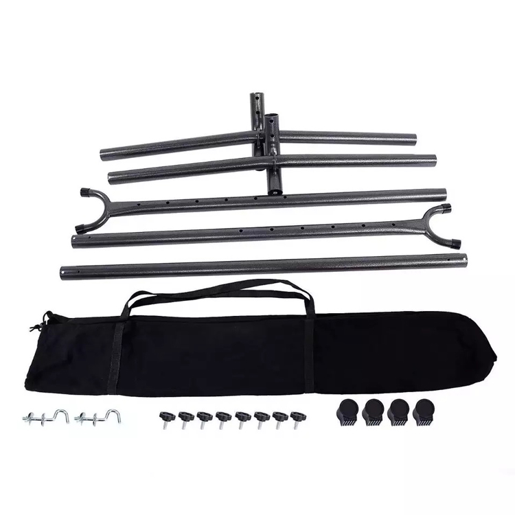 Home Outdoor Garden Camping Portable Lightweight Folding Double Cotton Hammocks with Metal Stand