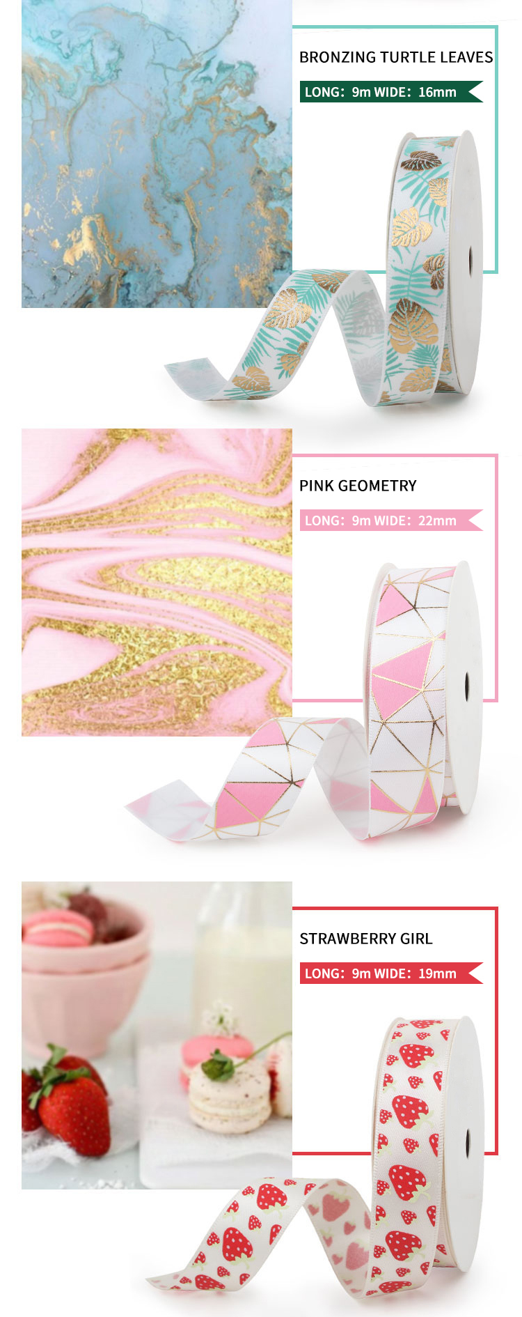 Factory Wholesale 16mm Cake Box Wrapping Satin Ribbon For Birthday Occasion Celebrations