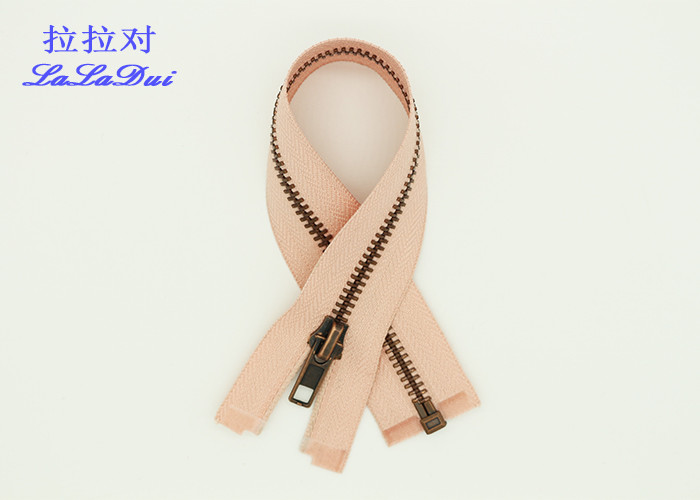 Auto Lock Slider Two Way Separating Zipper , 24 Inch Separating Jacket Zipper