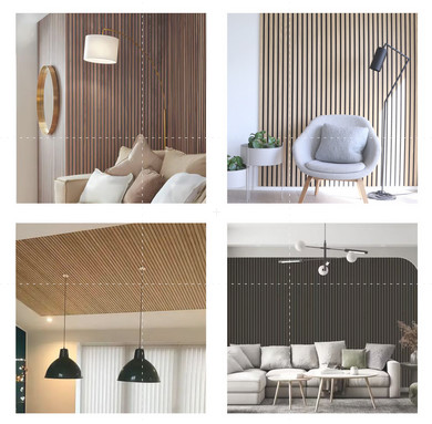 Laminate Natural Oak Wood Slat Acoustic Panel 21mm Thickness