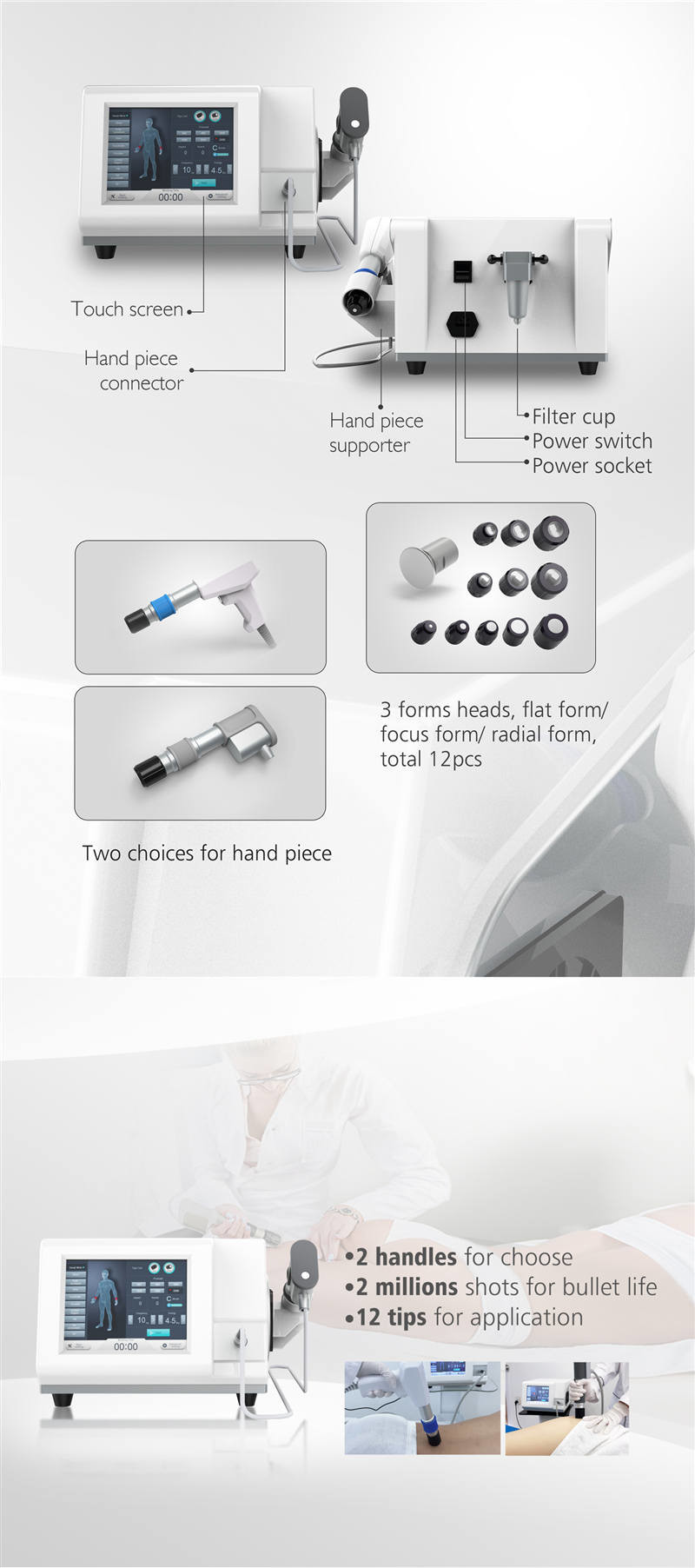 6 Bar Bone Treatment Pulse Wave Therapy Machine Shockwave Physiotherapy Machine