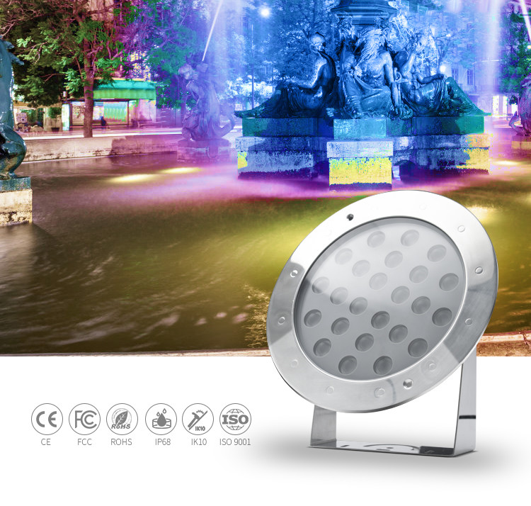 SS316L Ip68 Underwater Led Fishing Lights 24W 12V White Color CREE Light Source