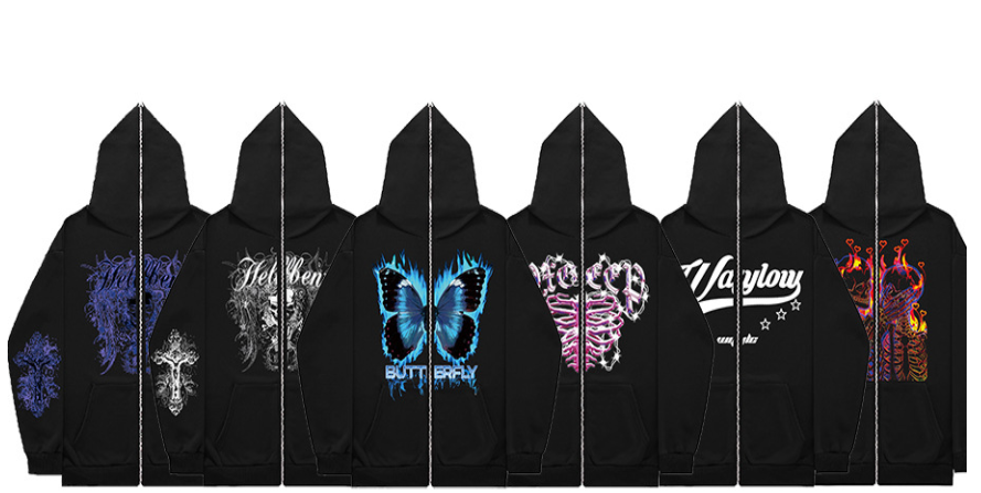 Custom Men's Full Face Zip Neck Hoodie in M-3XL or Custom Size with French Terry Fabric