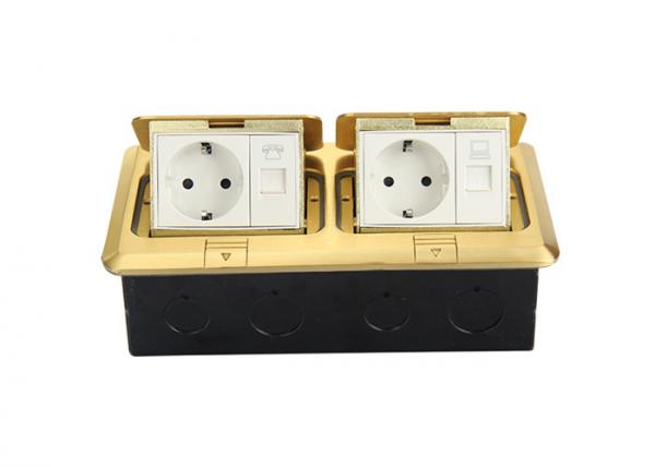Buy Brass Alloy Double Floor Socket 2 Gang Socket Outlet With Quick Connect at wholesale prices