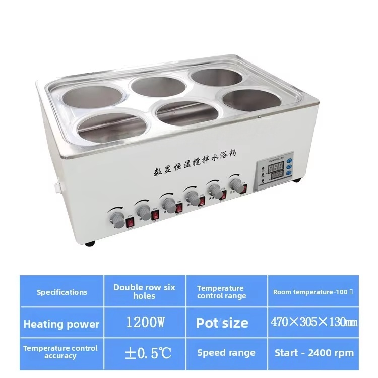 Cenlee Lab Water Bath Digital Thermostatic Heater 1C Accuracy Timer Function Electric Heating Stainless Steel Liner 3L