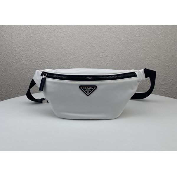 Triangle Logo Blue Dumpling 33cm Ladies Waist Bag With Zipper Open