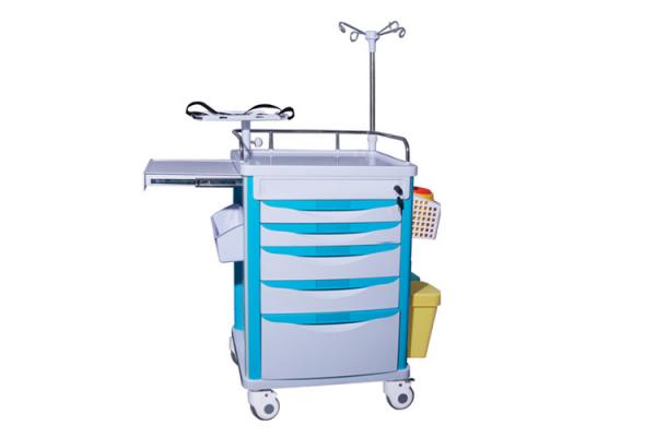 Buy Updated Model Emergency Cart  ABS Plastic Medical Trolley With Drawers IV Pole  (ALS-ET118N) at wholesale prices