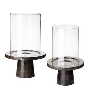 Buy cheap Black Stand Clear Glass Cover 300MM Decorative Candle Holder from wholesalers