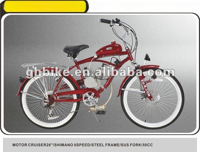 23kg Weight 24inch Gas Motor Chopper Bike for Adult 48cc Engine and CE Certification