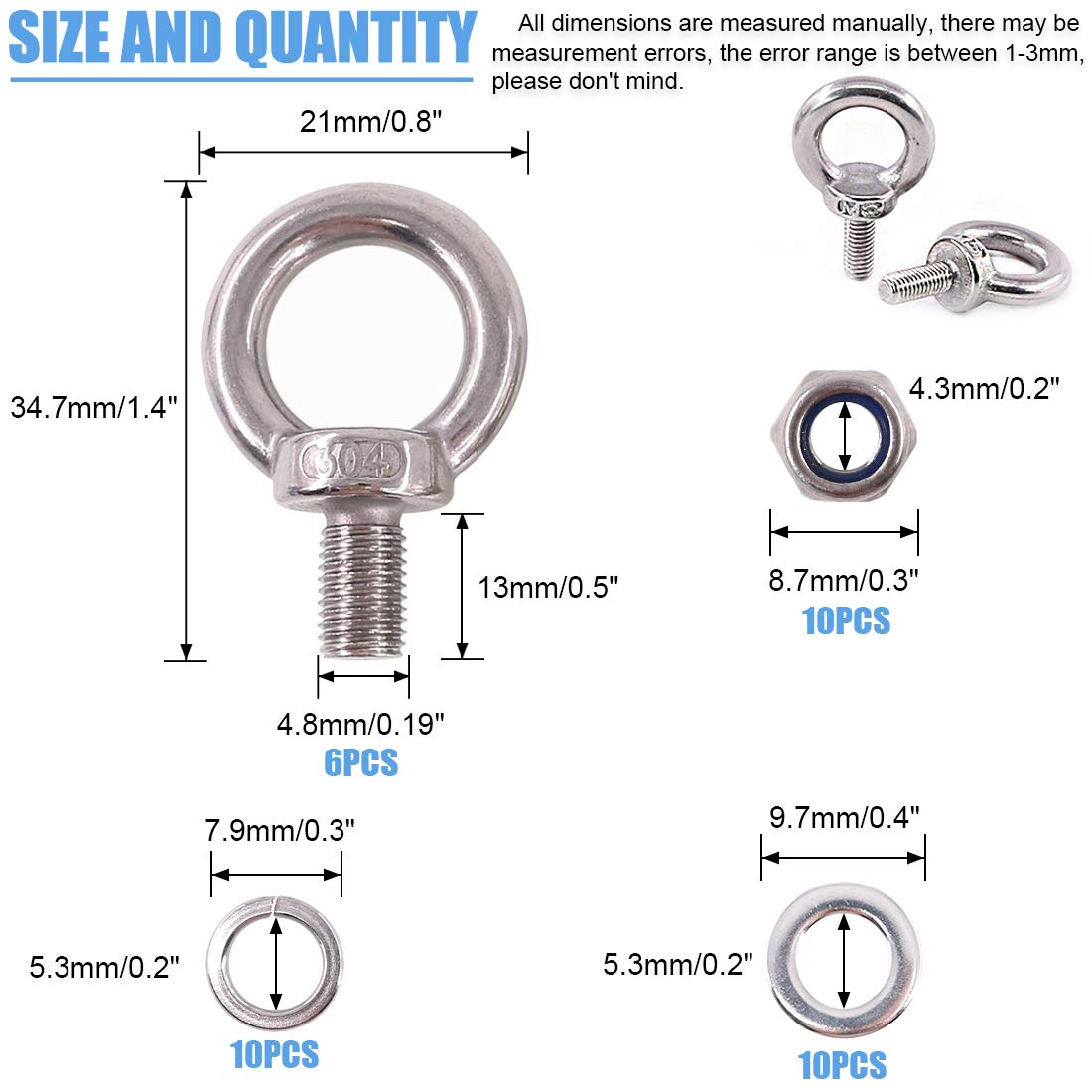 Industry Ring Bolt M6-M36 Eye Bolt with Stainless Steel 304/316 and JIS Standard