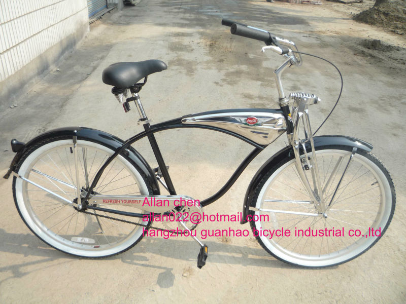 26" Spring Suspension Fork Beach Cruiser Bike Vintage City Bicycle with CE ISO9001 CPSC