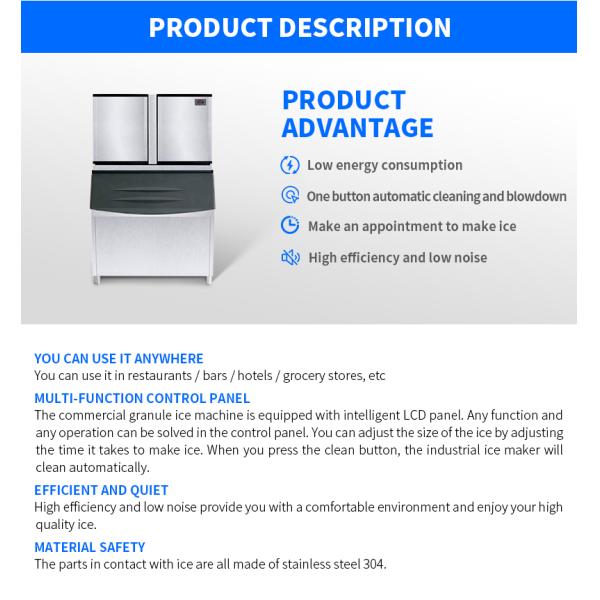 750kg/24hours commercial ice cube makers machines for kitchen and bar