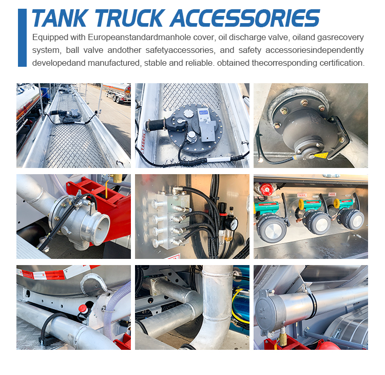 33000L 38000L Semi Tanker Trailer Gasoline Oil Transport Tanker 2 Axle 3 Axle Truck Trailer