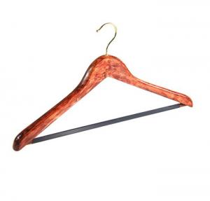 China Wooden Hotel Hanger with Non Slip round Bar jeans hanger on sale