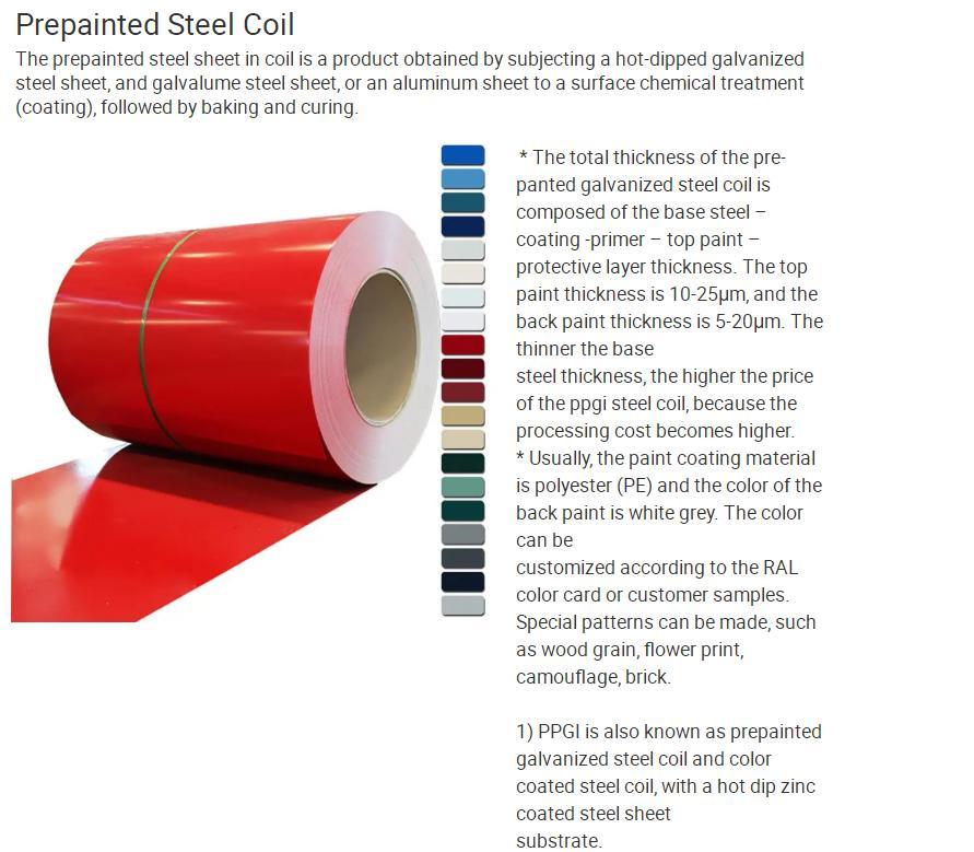 Cold Rolled Steel Coils / PPGI Prepainted Steel Sheet / Zinc Aluminium Roofing Coils From China Factory