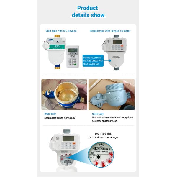 Mobile Payment Smart STS Electric Prepaid Water Meter R160 With CIU