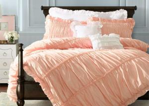 Quality Ruched Duvet Covers And Shams , Home 100 Cotton Bedding Sets Full 4 Pcs for sale
