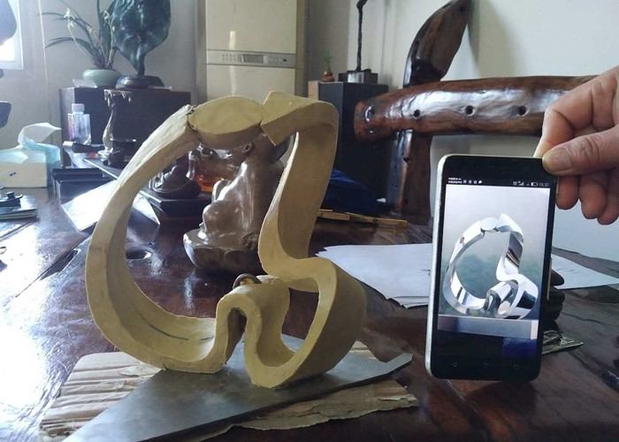 Abstract Heart Shaped Outdoor Metal Sculpture Modern OEM / ODM Available