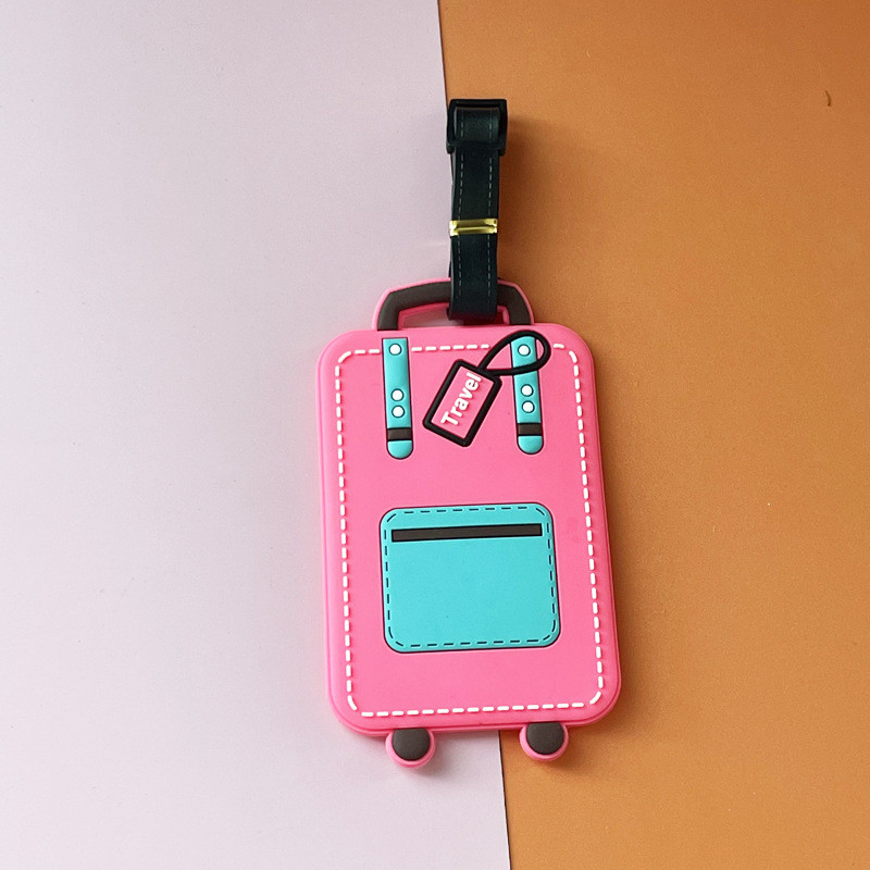 Large Silicone Name Luggage ID Tags Cute Cartoon Pig Bear For Travel