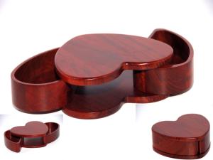 Quality Rosewood heart shape wood box for sale