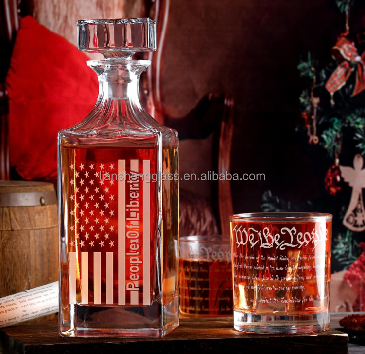 Glass Bespoke 450ml Decanter Whisky Glass Bottles With Customer Logo