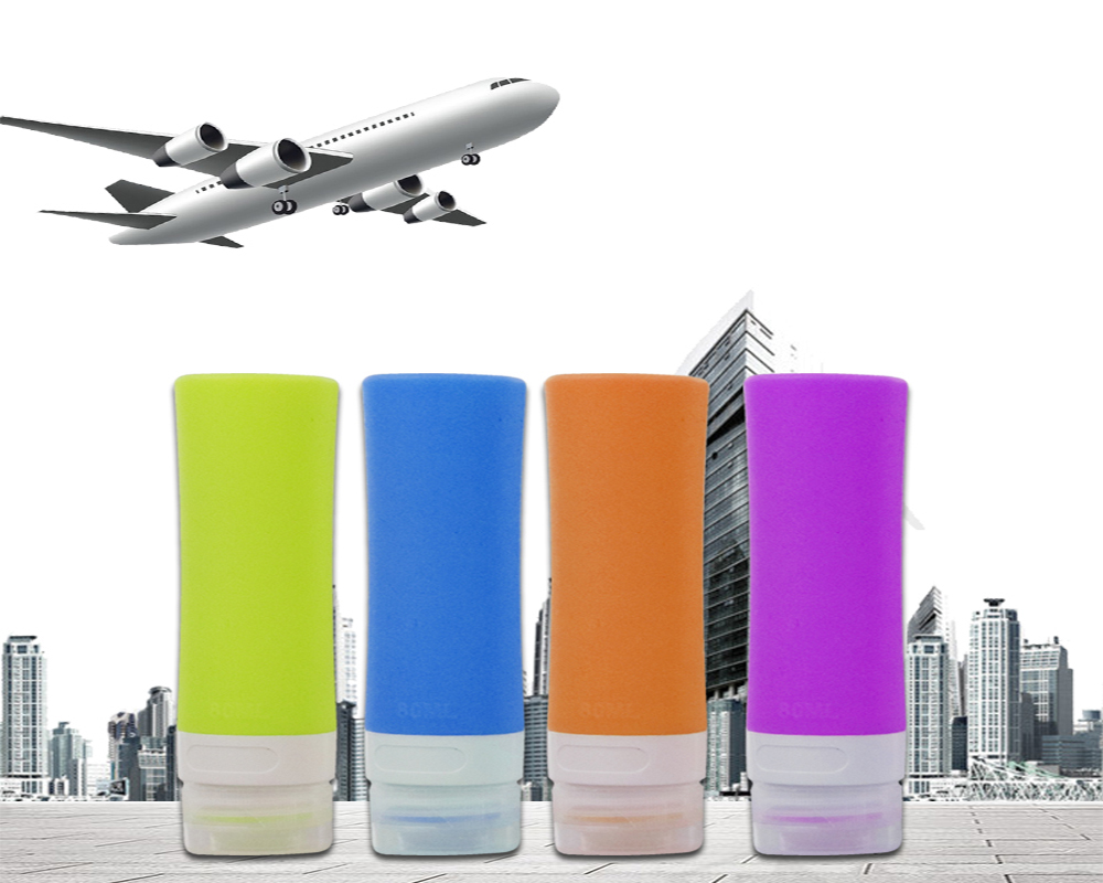 Portable Silicone Cosmetic Container Travel Size Bottles , 80ml