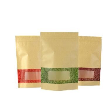 craft paper pet dog food bag with resealable zipper kraft bag for food