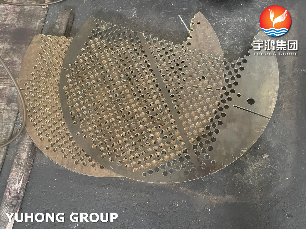 Carbon Steel Square Semicircle Baffle Tubesheet For Heat Exchanger EN 10025-2 S235JR