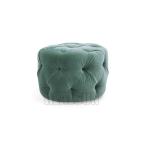 Upholstered Seat Ottoman Furniture Green Velvet Button Tufted Velvet Ottoman