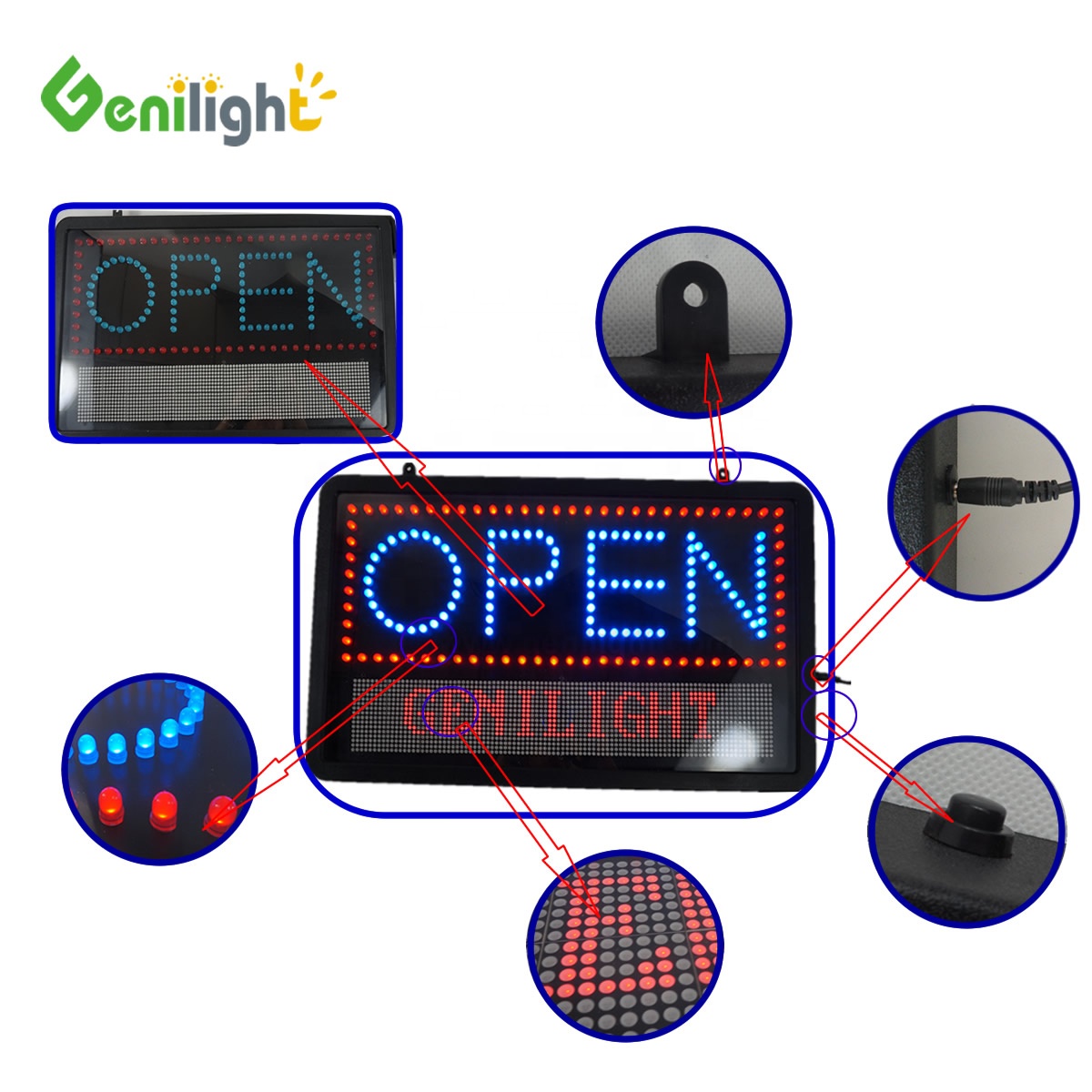 CE RoHS LVD Certificate Genilight Indoor LED Display 22*13inch for Shop Display DC12v