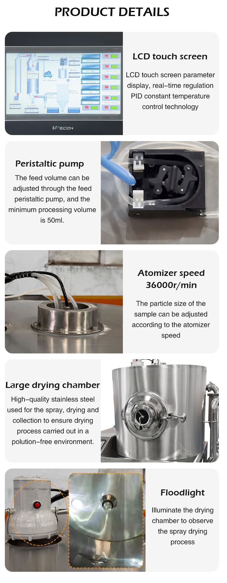 5L Spray Dryer Machine Stainless Steel Spray Drying System Spray Drying Machine For Milk