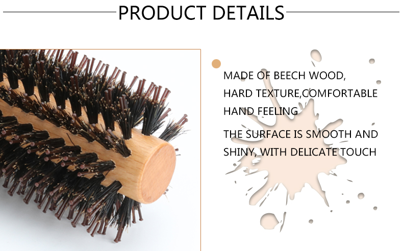 Long Handle Wooden Hair Brush For Curly Hair Ergonomic Design