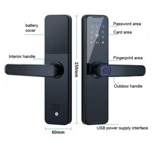 Quality FCC Fingerprint Smart Door Lock 50mm Thickness Tuya APP Digital Door Lock for sale
