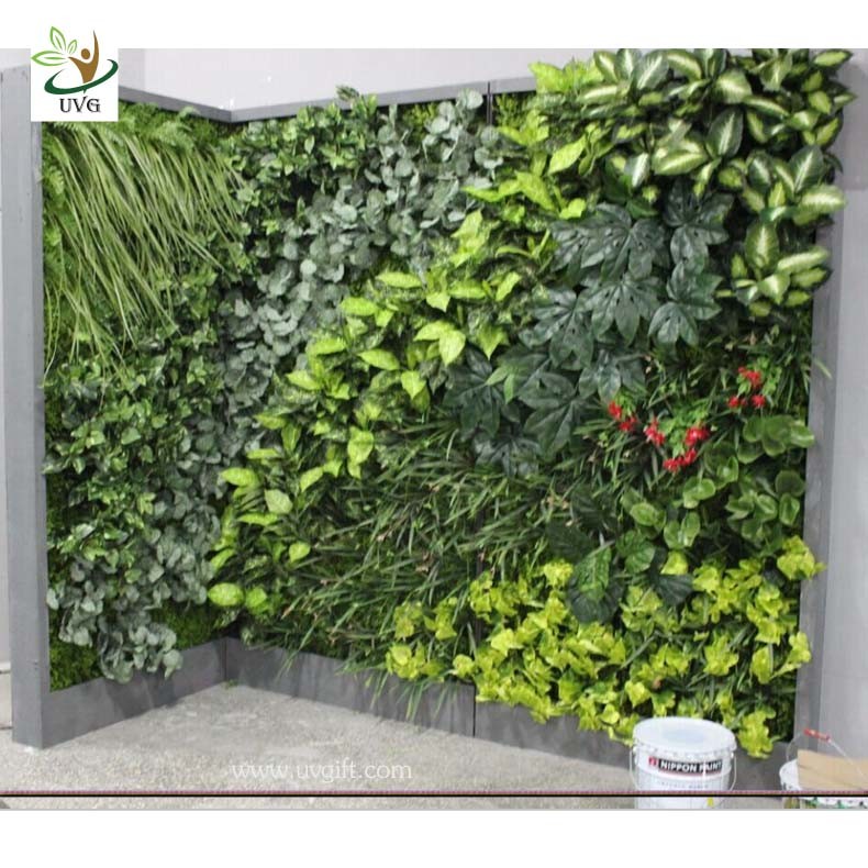 UVG artificial green living wall with plastic grass for vertical garden decoration GRS09