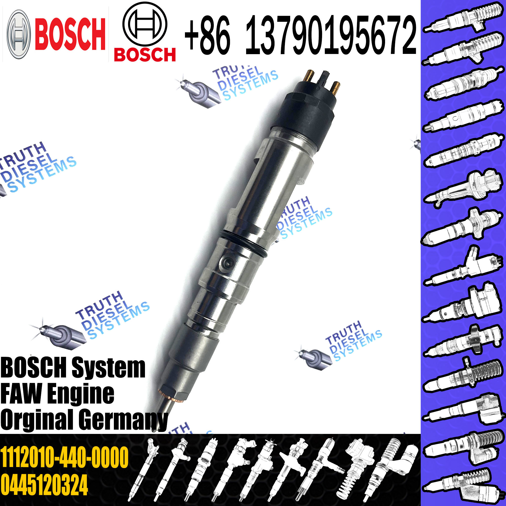 High Quality New Diesel Fuel Injector 0445120324 0445120329 0445120331 Common Rail Injector 1112010-440-0000