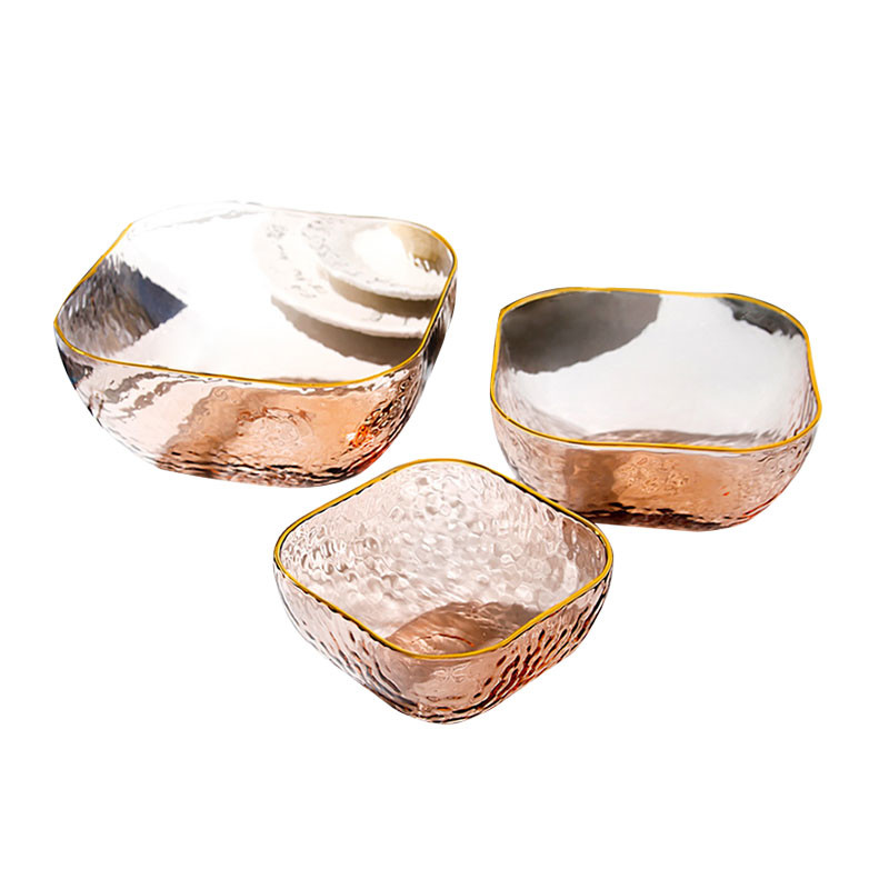Transparent Square Phnom Penh Pink Glass Tableware