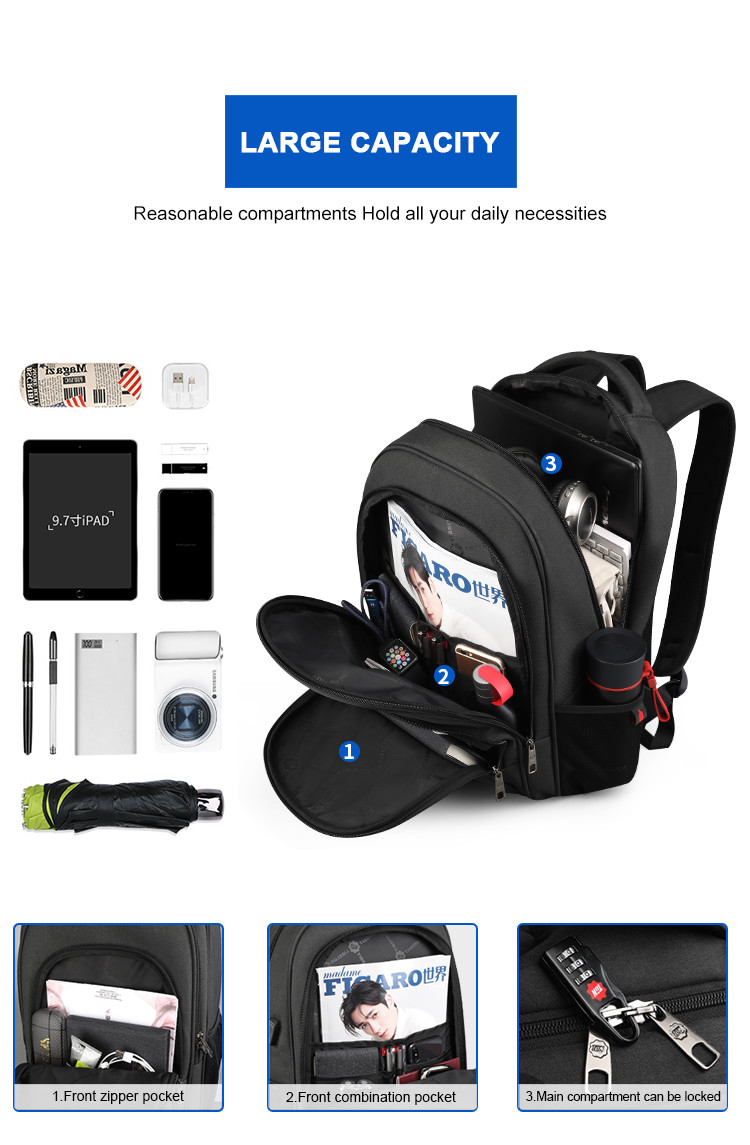 15.6 Inch Usb Durable Travel Laptop Backpack Shockproof