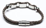 Leather Bracelet, Stainless Steel Clasp