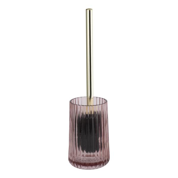 Pink Glass Bathroom Sets Pumpkin Shape Vertical Stripe Glass Lotion Dispenser Bottle Bathroom Countertop Accessories