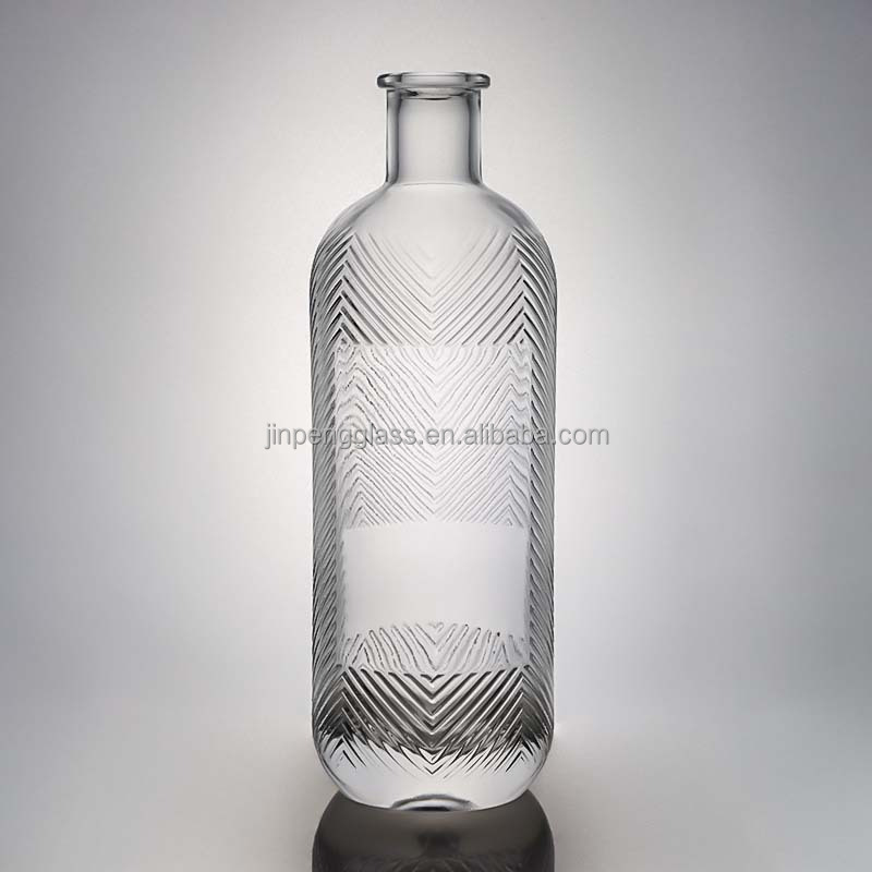 Acceptable Customer's Logo Glass Square Super Flint 500ml 700ml 750ml Bottle for Gin