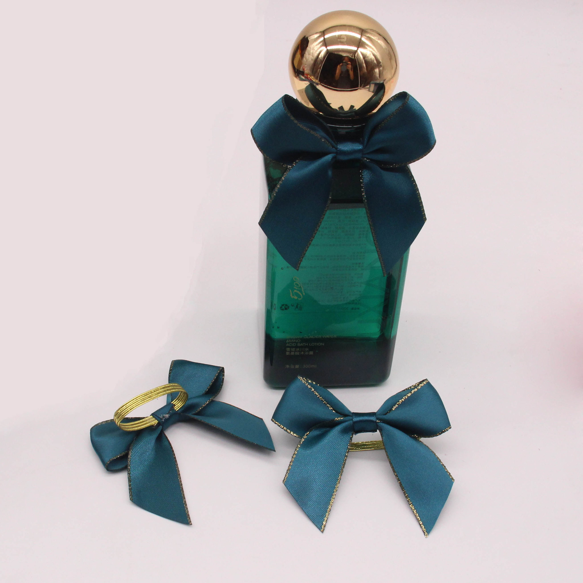 Factory stock 2.2cm double Phnom Penh polyester belt with rubber band bow glass shower gel shampoo Bowknot