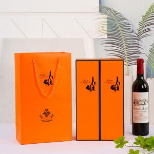 Quality Red Wine Biodegradable Paper Bag 33g Corrugated Beverage Packaging Box for sale